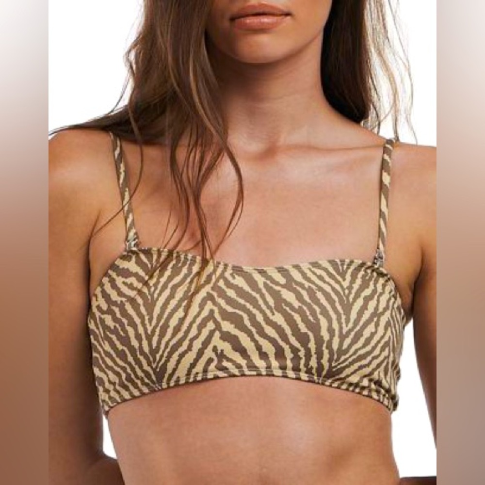 Charlie Holiday Bella Bandeau Swim Top in Zebra